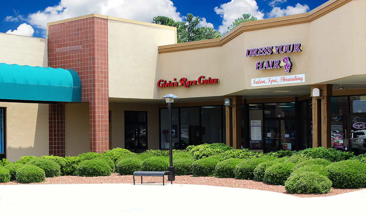 Clein's Rare Coins Building on Washington Road in Martinez, Georgia