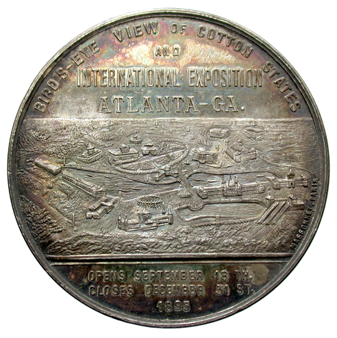 [United States, Atlanta, Georgia 1895 AR (Plated) Bird's Eye View Cotton States Exposition Souvenir Medal, 50.5mm]