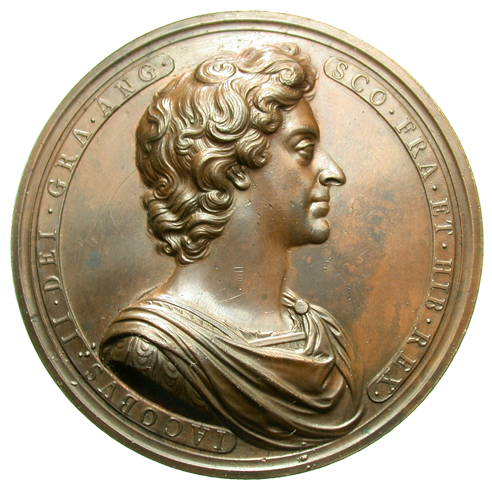 [James II (1685-1688) England - AE Military and Naval Reward Medal 63.5mm, 1685]